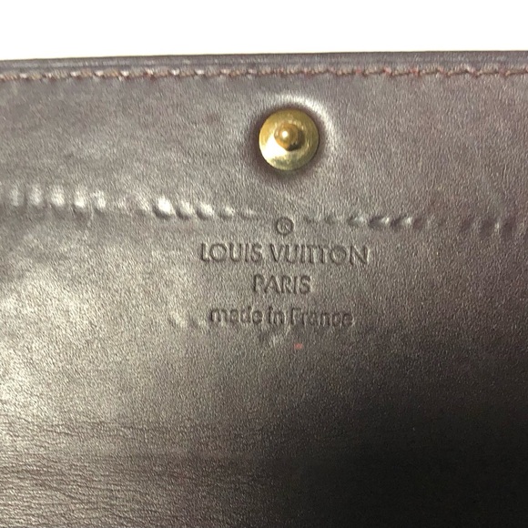 Louis Vuitton Authentic Dark Burgundy Amarante Monogram Vernis Sarah Wallet - Picture 14 of 15